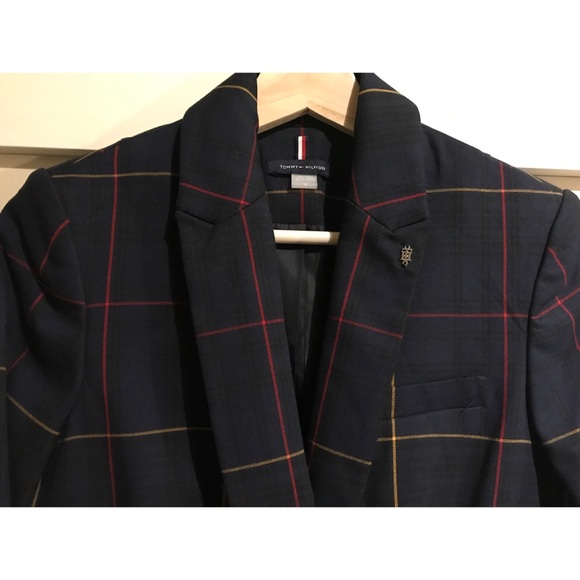 Tommy Hilfiger Navy Plaid Blazer - Picture 6 of 8